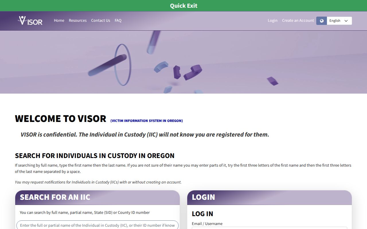 Wasco County arrest custody notifications through Oregon VISOR
